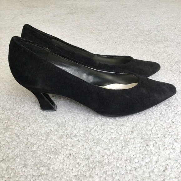 Black Suede Leather Cara Leigh Heels - Picture 3 of 6